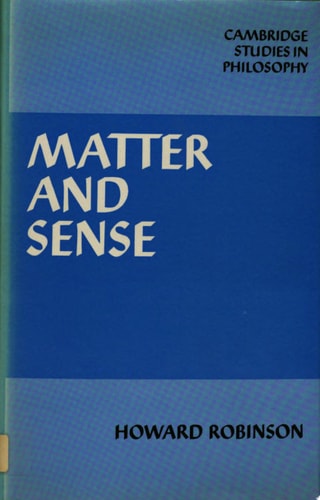 Matter and Sense A Critique of Contemporary Materialism
