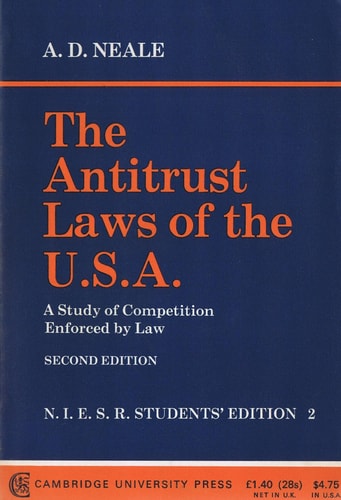 The Antitrust Laws of the U.S.A. A Study of Competition Enforced by Law