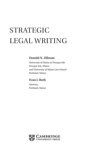 Strategic Legal Writing