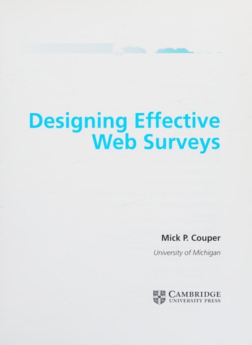 Designing Effective Web Surveys