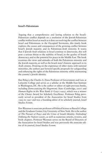 Israel's Palestinians The Conflict Within