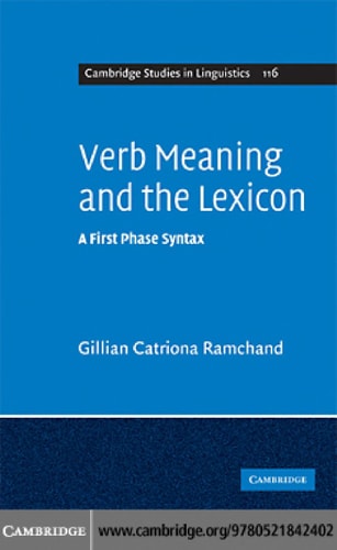 Verb Meaning and the Lexicon A First Phase Syntax