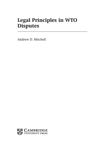 Legal Principles in WTO Disputes