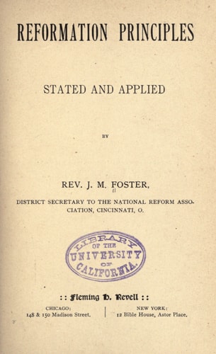 Reformation principles stated and applied