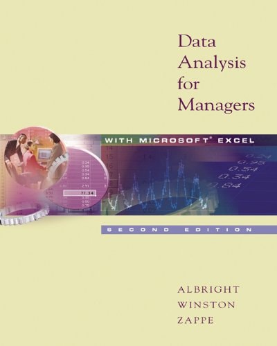 Data Analysis for Managers With Microsoft Excel Non-Infotrac Version