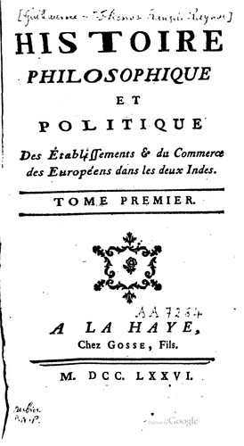 Histoire philosophique et politique des établissements et du commerce des Européens dans les deux Indes 9