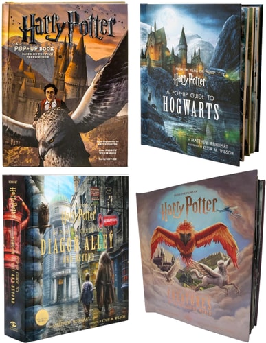 Harry Potter Deluxe Pop-Up Collection (4 Books): A Guide to Hogwarts, Diagon Alley, Creatures of the Wizarding World (4 Pop-Up Books Set)