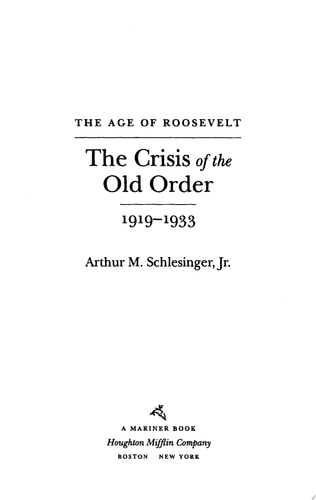 The Crisis Of The Old Order