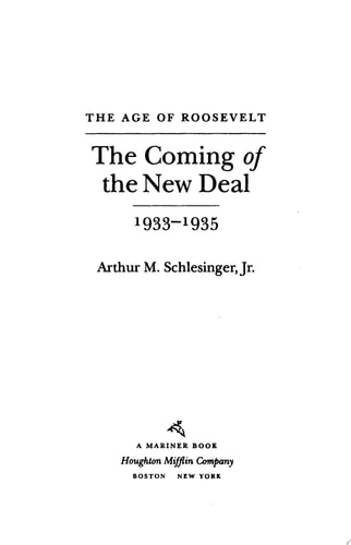 The Coming of the New Deal