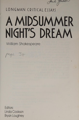 Midsummer Nights Dream, William Shakespeare (Critical Essays)