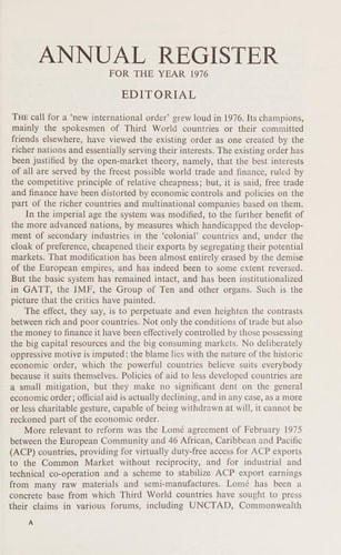 Annual Register of World Events 1976