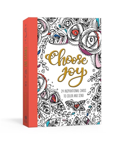 Choose Joy Postcard Book 24 Inspirational Cards to Color and Send
