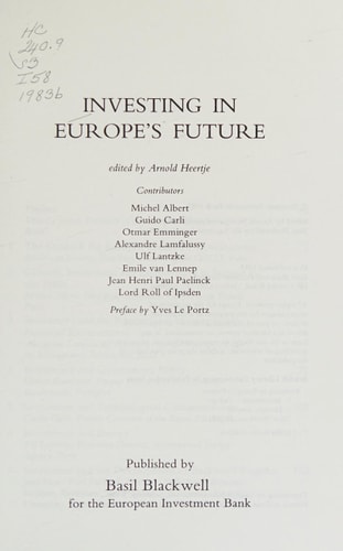 Investing in Europe's Future