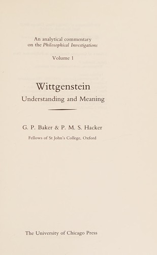 Wittgenstein: Mind and Will (Analytical Commentary on the Philosophical Investigations, Vol 4)