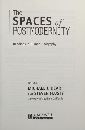 The Spaces of Postmodernity Readings in Human Geography