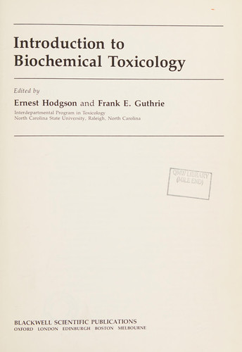 Introduction to Biochemical Toxicology