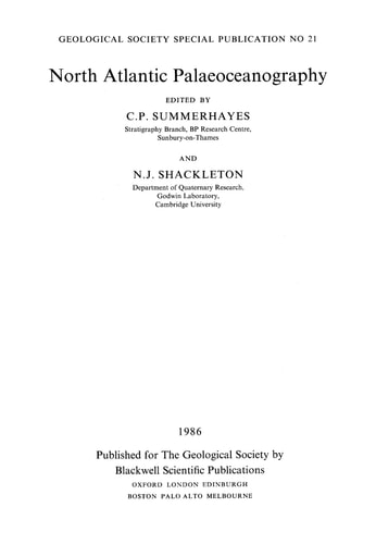 North Atlantic Palaeoceanography (Geological Society Special Publication)