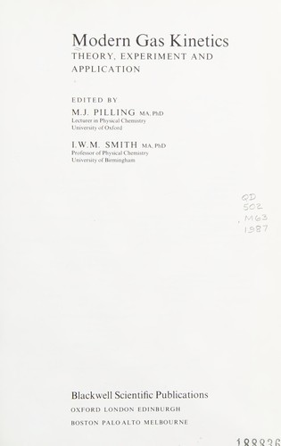 Modern Gas Kinetics: Theory, Experiment and Application