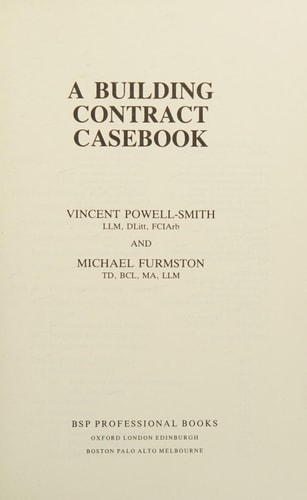 A Building Contract Casebook