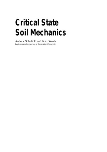 Critical state soil mechanics (European civil engineering series)