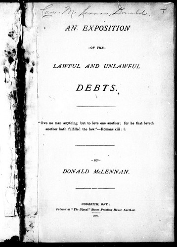 An exposition of the lawful and unlawful debts