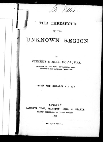 Edition published by S. Low, Marston, Low & Searle