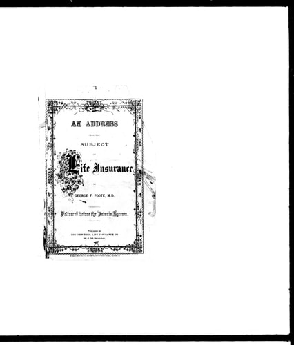 An address upon the subject of life insurance