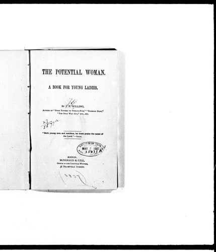 The potential woman: a book for young ladies