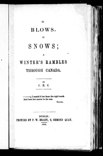 It blows, it snows: a winter's rambles through Canada