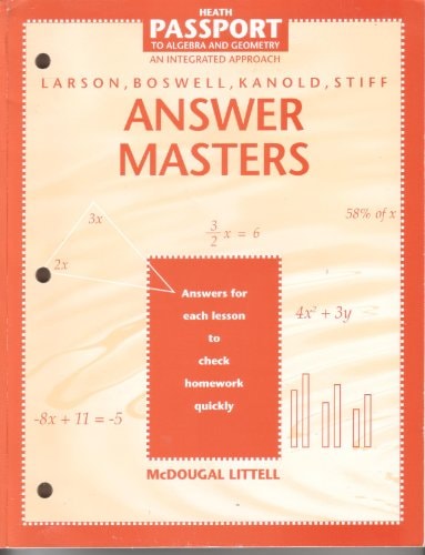 Passport to Algebra and Geometry: Answer Masters