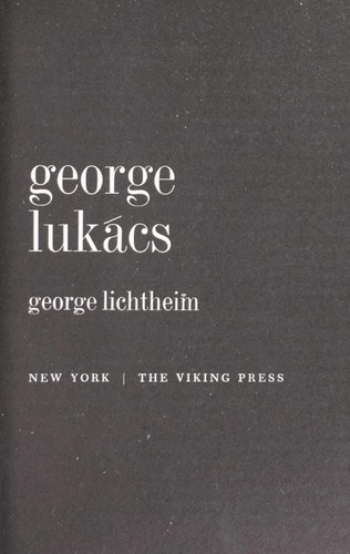 Georg Lukacs (Modern masters)