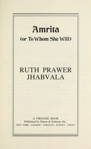 Amrita: Or to Whom She Will