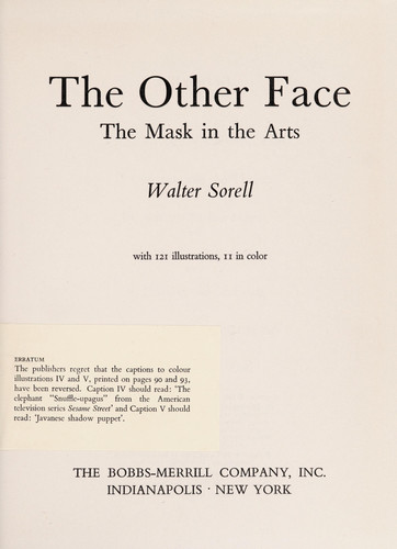 The Other Face: The Mask in the Arts