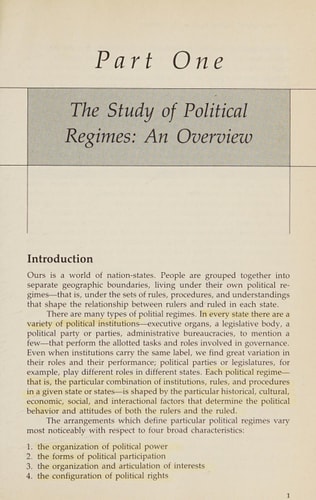 Introduction to Comparative Politics: Political Regimes and Political Change