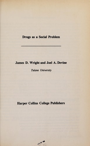 Drugs As a Social Problem