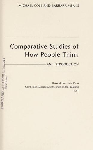 Comparative Studies of How People Think: An Introduction