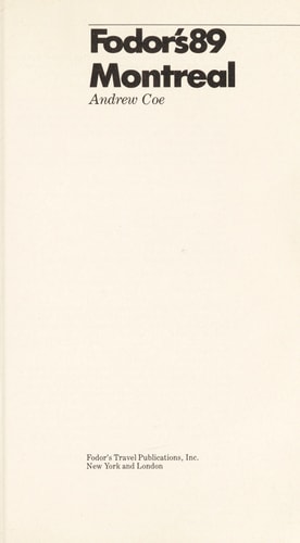 Fodor's 89 Montreal