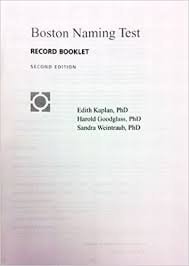 Boston Diagnostic Aphasia Examination Boston Naming Test Record Booklet