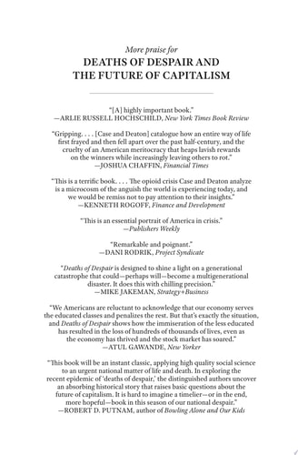 Deaths of Despair and the Future of Capitalism