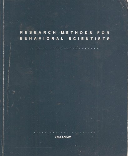 Research Methods for Behavioral Scientists