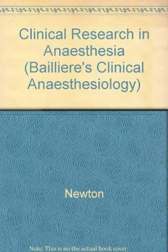 Clinical Research in Anaesthesia
