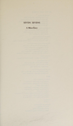 Seven Sevens A Miscellany