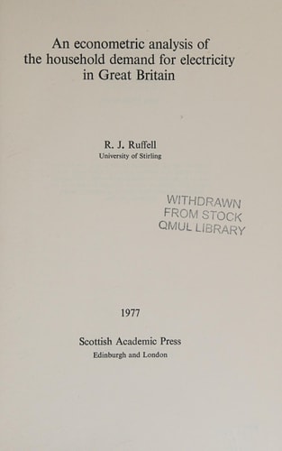 An econometric analysis of the household demand for electricity in Great Britain