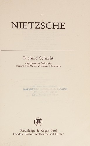 Nietzsche (Arguments of the Philosophers)