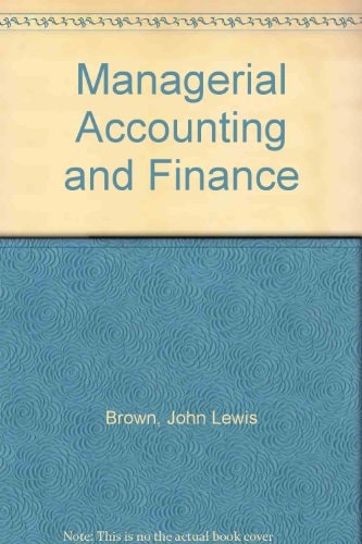 Managerial Accounting and Finance