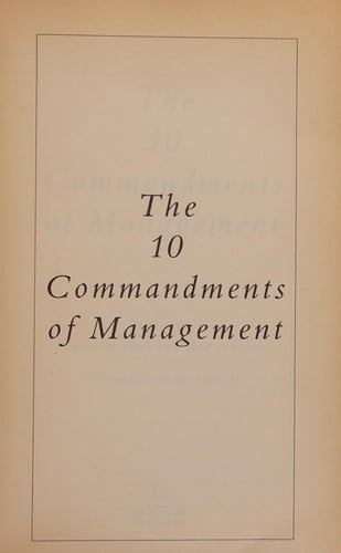 The ten commandments of management