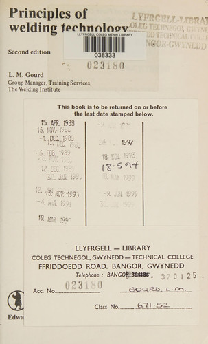 Principles of Welding Technology