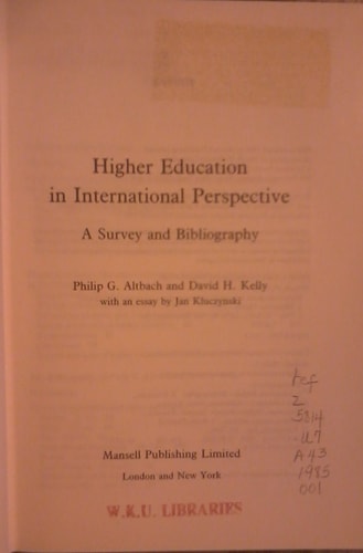 Higher Education in International Perspective: A Survey and Bibliography