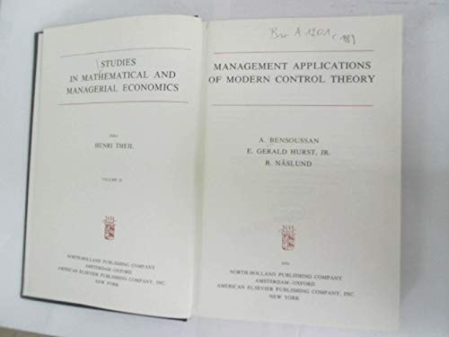 Management Applications of Modern Control Theory