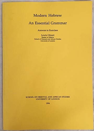 Modern Hebrew an essential grammar : answers to exercises